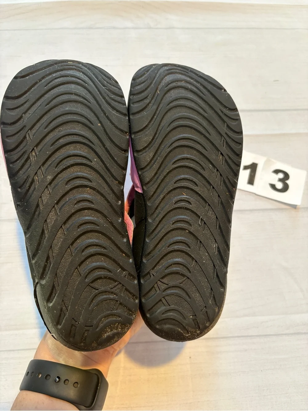 Nike Pink and Black Kids' Water Sandals